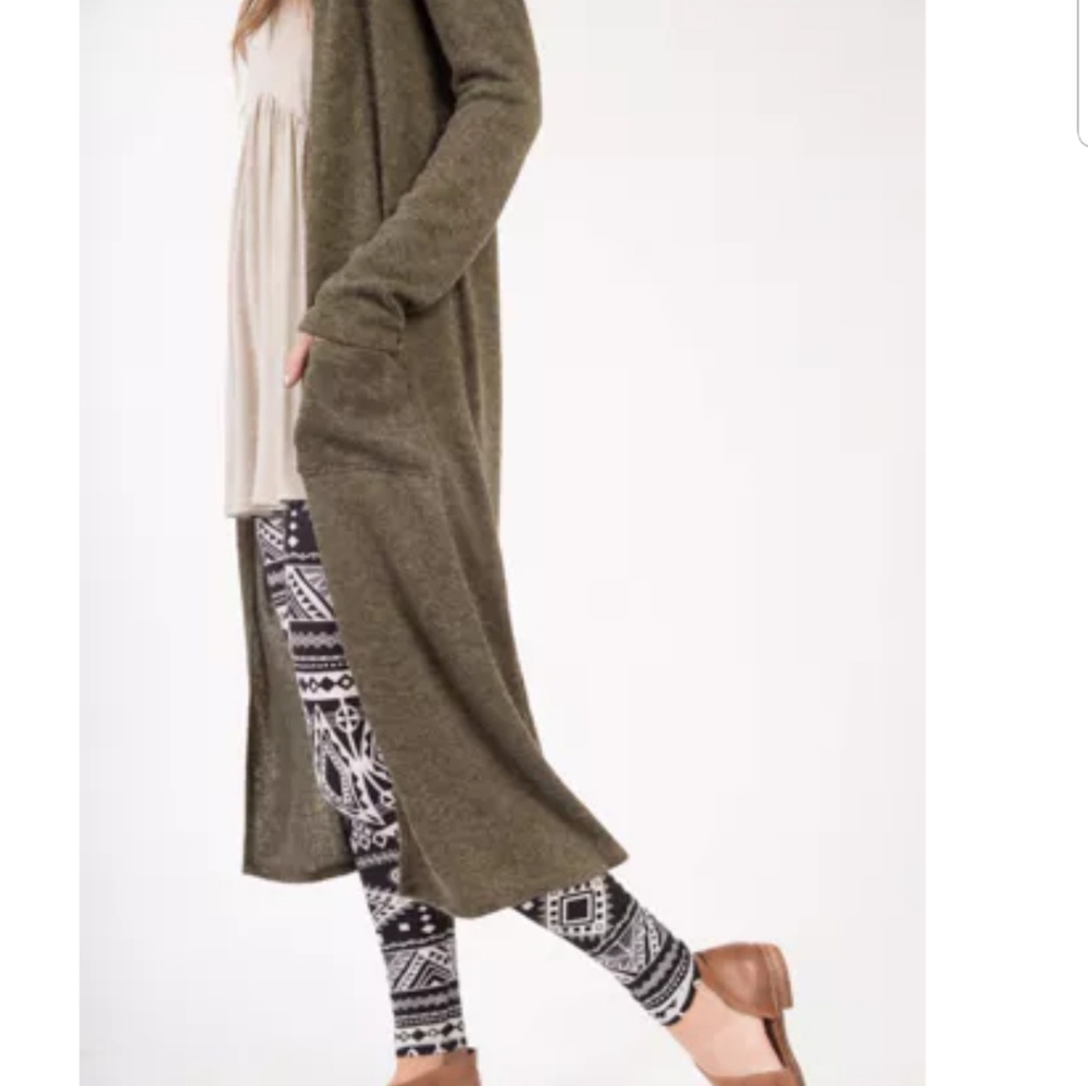 Vegan Angora Duster in Olive